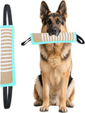 Clysoru Squeaky Tug Toy for Dogs Jute with 2 Strong Handles Lasting Training Equipment Puppy to Large Dog Interactive Toys of War Pull Indestructible Rope Pet Crinkle Teething (ciel)
