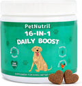 Dog Vitamins and Supplements, 16 in 1 Multivitamins Essential Dog Vitamin Minerals Chewable with Omega-3 Fish Oil Glucosamine Probiotics for Pet Hip Joint Skin Coat Digestion Health, 120 Chews