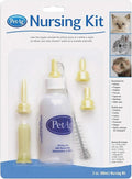 Pet-Ag Nursing Kit - 2 oz - Promotes the Natural Feeding of Liquids to Baby Animals - Each Kit Includes 2 oz. Bottle with Cap, 5 Nipples & Cleaning Brush