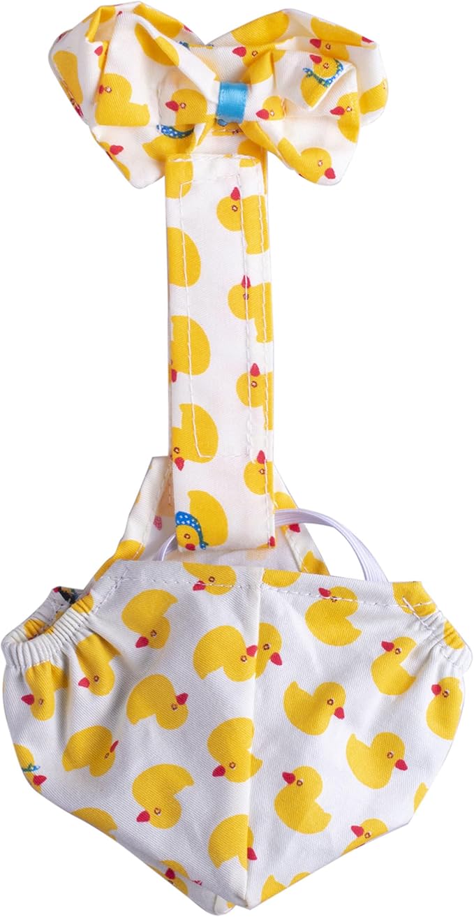 BestParts Adjustable Diaper Waterproof Reusable Diapers, Cloth Diaper Wearable Poultry for Farm Pet Goose, Pet Duck,Pet Chicken, Adhesive Version (Yellow, L(4.41-8.82pounds), 1, Count)