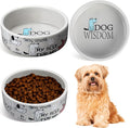 Maxcheck 2 Pcs 5 Inch Ceramic Dog Bowls Dishes for Small Dogs Cute Cartoon Pattern Puppy Cat Bowls Heavy Food Water Dishes for Pets Feeding Travel, Dishwasher Safe Microwave Safe (Gray)