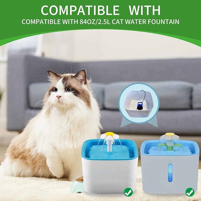 8 Pack Replacement Pre-Filter Sponges for 84oz/2.5L Automatic Cat Water Fountain
