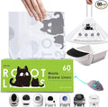 60 Tidy Draw-Pack Cat Litter Box Robot 5/4/3 Waste Bags,Tear-free, Sensor-compatible, Automatic Litter Box Bags, Thick Heavy Duty Cat Litter Box Liner Bags 26.3 X15.7 IN