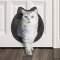 Cat Door Interior Door - Black Sleek Modern, Large No-Flap Pet Door for Cats Up to 22 LBS, Easy DIY Install, No Training