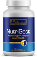 Rx Vitamins NutriGest Capsules for Cats & Dogs - Probiotics for Digestive Health Enhanced with Glucosamine for Gut Health Support - Helps with Constipation Relief and Anti Diarrhea - 90 Capsules