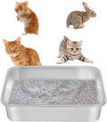 Kichwit Stainless Steel Cat Litter Box, Kitten Litter Tray, Metal Cat Litter Pan, Non Stick Smooth Surface, Easy to Clean (17.5" L x 13.5" W x 4" H)