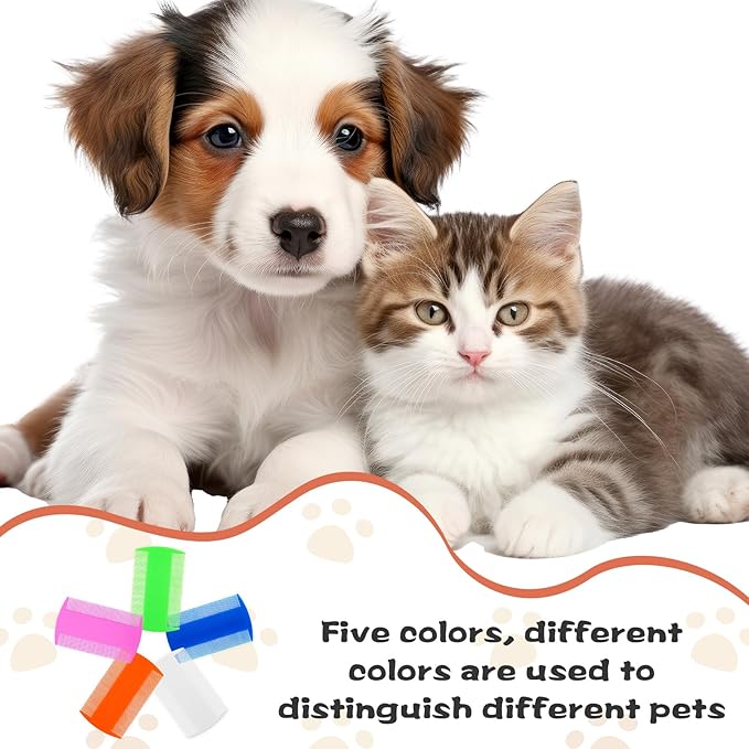 100 Pcs Flea and Tick Grooming Tool - Double Sided Comb for Small Pets, Kittens and Puppies (5 Colors)