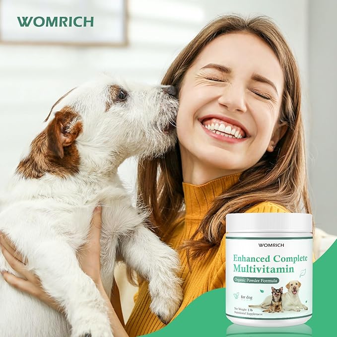 Dog Vitamins and Supplements Probiotics Powder 1LB - Enhanced Complete Multivitamin for Dogs Homemade Dog Food Supplement Supports Immune, Skin & Coat, Digestion with Vitamins, Omega-3, Probiotics