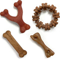 Nylabone Strong Chew Dog Toy 4-Pack Made with Real Bacon, Bison, Venison, Beef, & Chicken, Durable Chew Toys for Aggressive Chewers, Long Lasting Dog Bone, Small Breeds - Up to 25 lbs, 4 Count