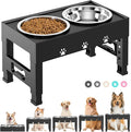 Elevated Dog Bowls with 2 Stainless Steel Bowls, 5-Height Adjustable Stand (3.1", 9" to 12"), for Improved Digestion & Neck Support, Easy Clean, Non-Slip Base Raised Feeder for Medium Large Dogs