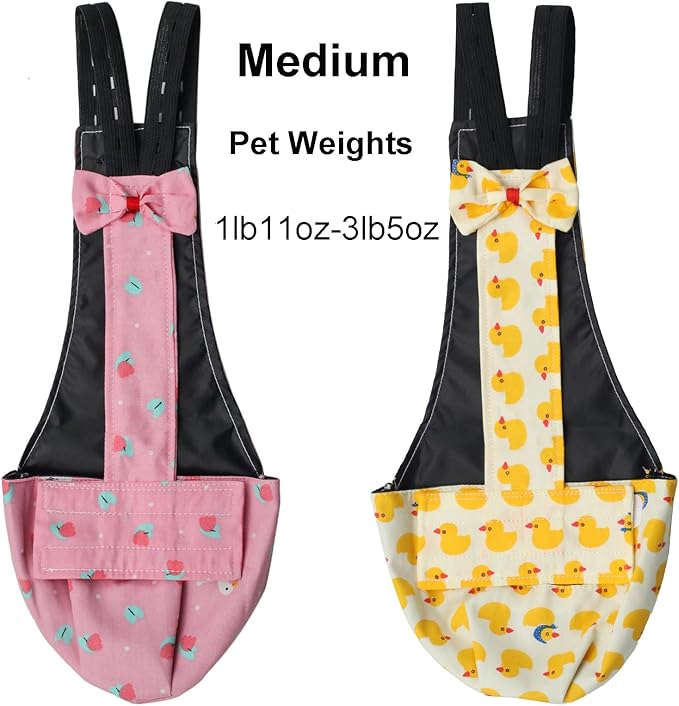 BestParts 2pcs Adjustable Diaper Waterproof Reusable Diapers, Cloth Diaper Wearable Poultry for Farm Pet Goose, Duck, Chicken, Button Adjustable Version (Pink + Yellow, M(1.65-3.31pounds), 1, Count)