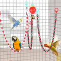 Christmas Parakeet Cockatiel Bird Toys,Plastic Chain Links Bird Cage Accessories Mix Color Hammock Swing Toy for Budgerigar, Conures, Love Birds, Finches, Mynah