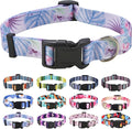 Dog Collar with Bohemia Floral Tribal Geometric Patterns - Soft Ethnic Style Collar Adjustable for Small Medium Large Dogs (Purple Flower, S)