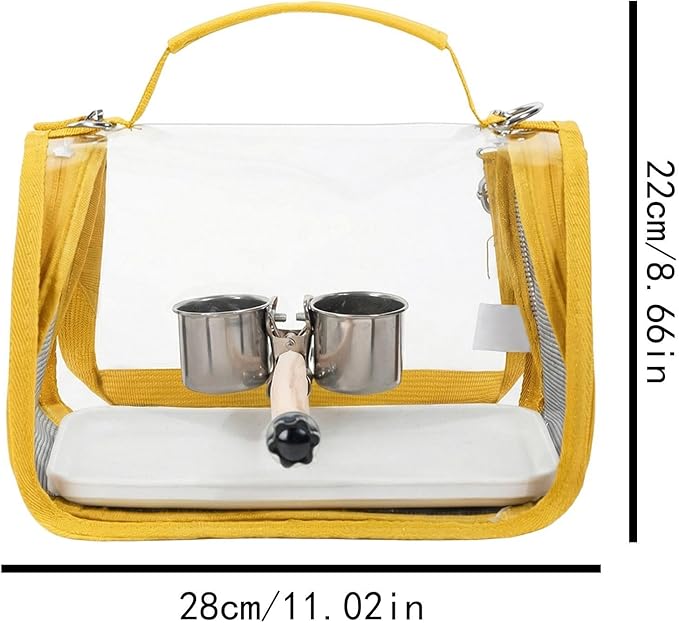 Bird Travel Carrier - Transport Bag for Bird with Perch - Lightweight Parakeet Cage - for Parrot Parakeet Cockatiel Conure Cockatoo Outdoor Travel Camping Road Trip Vacation