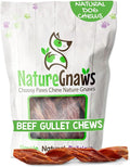 Nature Gnaws Beef Gullet Springs for Dogs 7-8" (6 Count) - Natural Beef Jerky Stick Dog Chew Treats - Rawhide Free