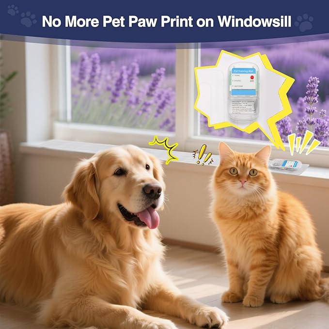 PAPARELA Scat Narrow Electric Pet Training Mat - 46"x3" Indoor Shock Pad for Windowsills & Tight Spaces, Keeps Dogs & Cats Away with 3 Training Modes, Battery Operated