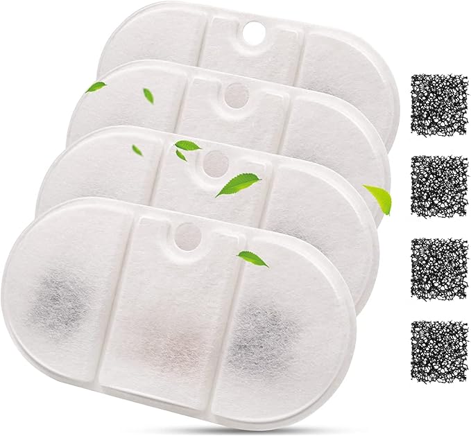 8 Packs Replacement Cat Fountain Filters Compatible with PETLIBRO Capsule Pet Fountain: PLWF002,71oz/2.1L Ultra Quiet-BPA-Free, Two Flow Modes Pet Dispenser