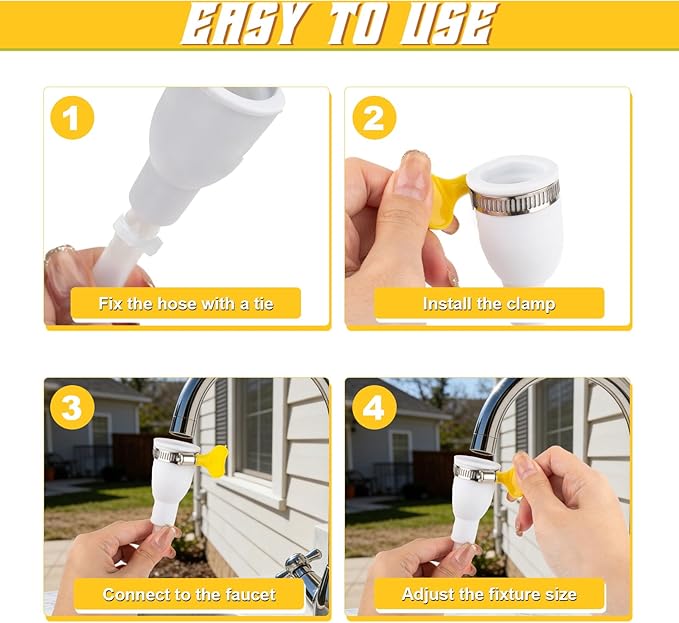 Dog Shower Hose Attachment for Faucet - 6.5ft Sink Hose for Bathtub Faucet, with Adjustable Connector Clamp & Shower Head, Portable Sink Attachment for Bathtub, Dog Shower, Bucket, Outdoor Cleaning