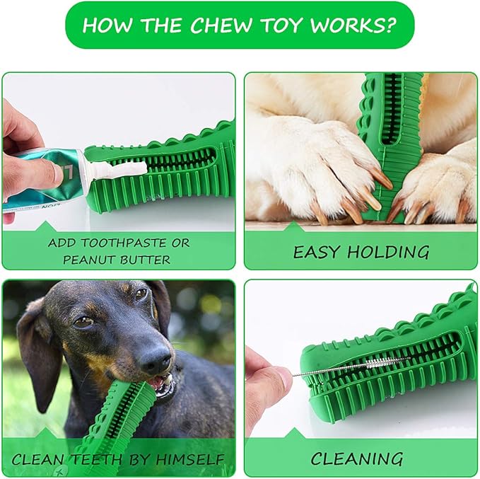 Dog Toys for Aggressive Chewers Large Medium Breed, Indestructible Dog Chew Toys, Squeaky Interactive Tough Extremely Durable, Dogs Toothbrush Toys to Keep Them Busy