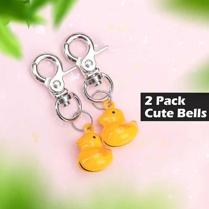 EXPAWLORER Pet Bells for Dog Cat Collar Charm - 2 Pack Cat Collar Accessories Bells Loud, Pet Jingle Ornament Training Pendant Neck Decoration Duck Shaped, Tracker for Saving Birds
