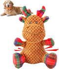 Squeaky Dog Toys, Stuffed Large Dog Toys to Keep Them Busy, Interactive Plush Chew Toys with Crinkle Paper, Tough Pet Animal Toys for Small Medium Large (Red B)
