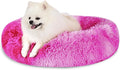Calming Dog Bed for Small Dogs Cats, Kitty Puppy 23'' Round Anti-Anxiety Warm Fluffy Plush Faux Fur Bed, Soft Anti-Slip Donut Washable Small Pet Bed, Cozy Cat Puppy Bed, Fits up to 30 lbs Pets