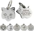 GoTags Stainless Steel Cat ID Tags, Available in Mouse and Cat Shapes, Includes up to 4 Lines of Custom Engraved Personalized Text, (Mouse)