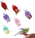6pcs Bow Bird Diaper Set, Soft Reusable Flight Suit Clothing for Parrots Budgies Cockatiels — Cleaner Indoor Bonding & Training(S)(L)