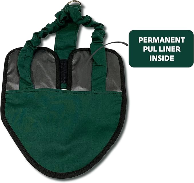 Hen Holster Premium Starter Kit - Bird Diaper, Wrap Around for Hens, Roosters, Ducks - Leak-Proof, Comfortable Bird Harness with Sewn-in Liner, Secure Hook & Loop Closure - S/M, Green