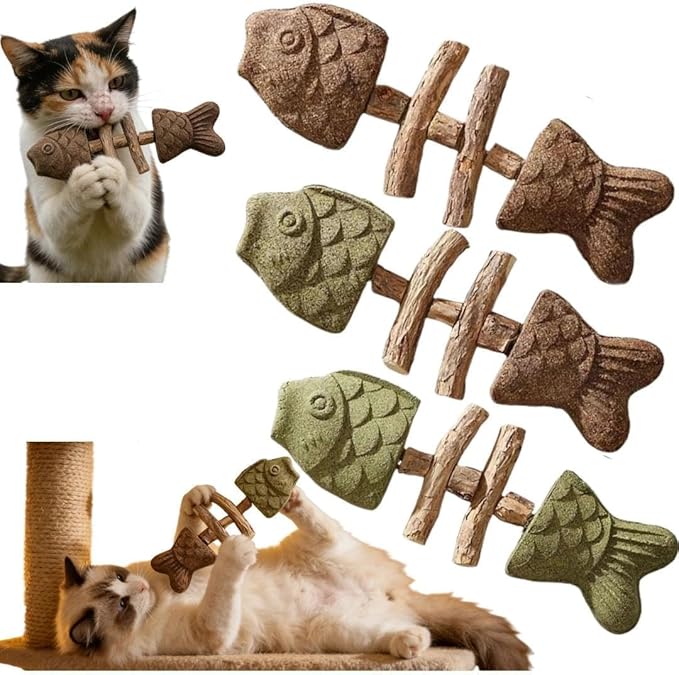 3 Pcs Purrident Cat Dental Chew Toys for Teeth Cleaning & Hairball Control