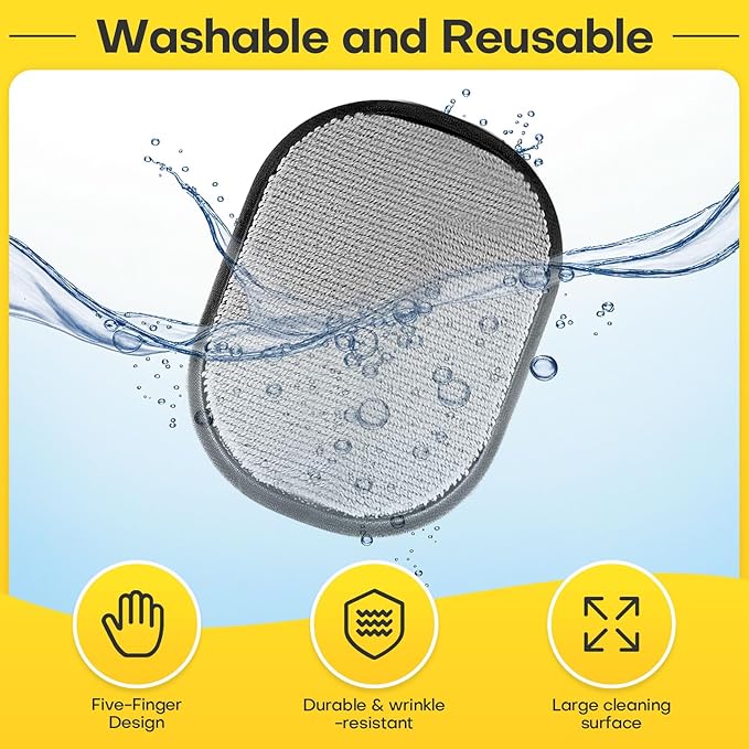 Morphcontainerpet Pet Hair Removal Gloves - Electrostatic Reusable for Cats & Dogs, Furniture, Carpet, Car Seats (1.2 oz) (2pcs)