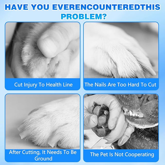 Cat Nail,2-Speed Electric Pet Nail Grinder, Safe Cut Cat Nail Trimmer Rechargeable Dog Nail Clippers with Light, Cat Nail Claw Clippers,Low-Vibration Ultra-Quiet for All Cats ＆Dogs (Black)