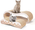 Simple Delxue 2 in 1 Cat Scratcher Cardboard Lounge Bed, Cat Scratching Post, Durable Board Pads Prevents Furniture Damage,Large,Wave
