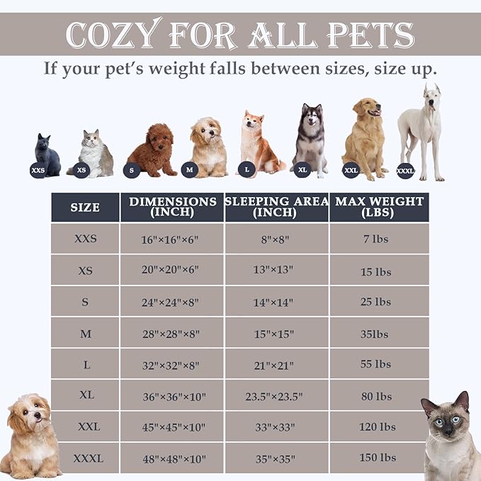 Washable Dog & Cat Bed for Ultra Large Small Medium Size Pet, Calming Donut Round Cute Warming Mat House Supply Indoor, 8 Sized Deal Necessity Essential Furniture for Boy Girl Puppy Kitten kitty