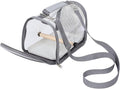 SEWACC Portable Bird Carrier Cage with Wood Perch, Small Gray Travel Birdcage for Parakeets and Lizards, Lightweight Pet Bird Transport Bag for Hiking and Outdoor Trips