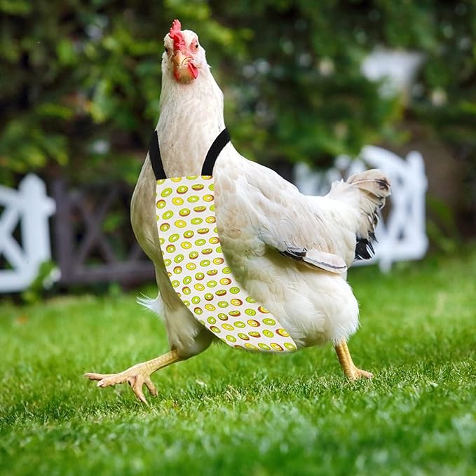 Chicken Duck Goose Diaper Washable Pet Fruit Print Diapers for Hens Roosters Poultry (Kiwi, Small)