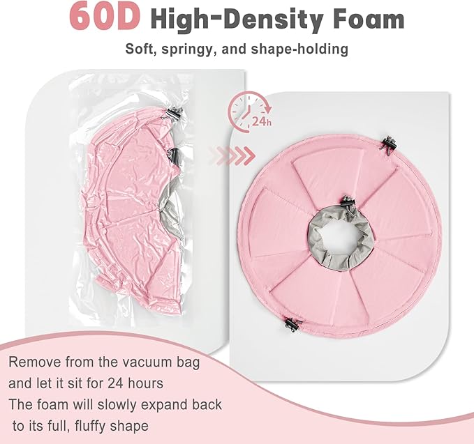 Cat Cone Collar Soft, Adjustable Elizabethan Collar for Cats to Stop Licking, Comfortable Lightweight Kitten Cone for Wound Healing and Surgery Recovery,Pink,L