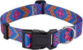 Dog Collar with Bohemia Floral Tribal Geometric Patterns - Soft Ethnic Style Collar Adjustable for Small Medium Large Dogs(Orange Ethnic Style,M)