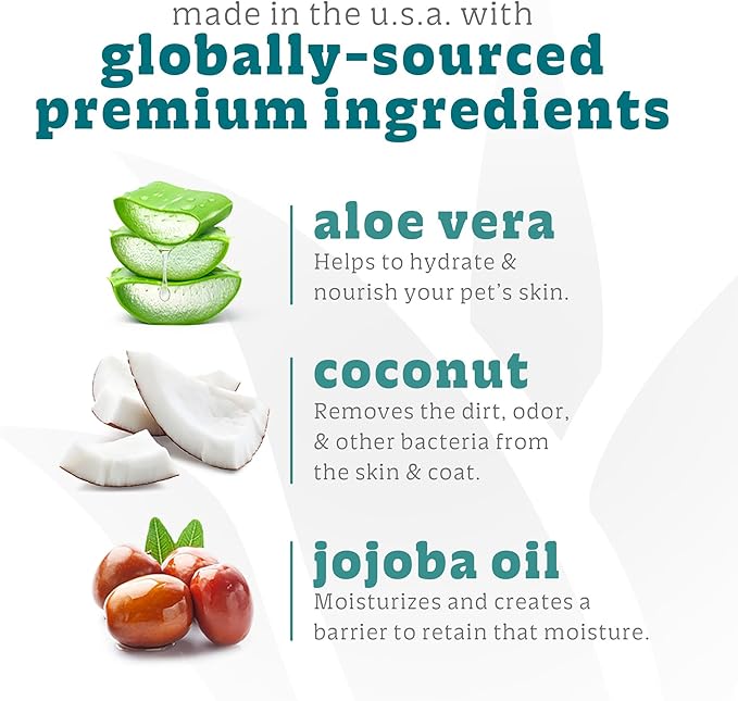 Espree Hypoallergenic Dog Shampoo & Conditioner, Tearless Formula with Aloe Vera, Sulfate-Free, Paraben-Free, Harsh Chemical and Dye-Free, Safe for Sensitive Skin, 20oz