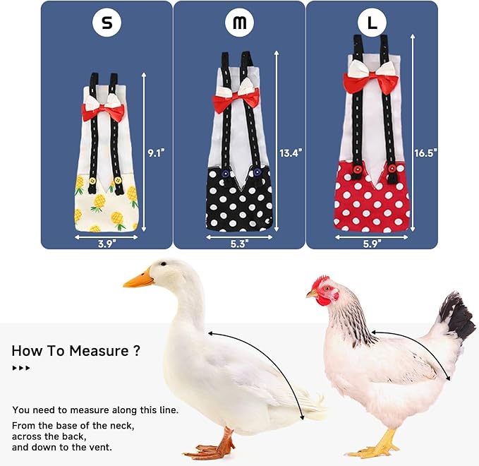 QBLEEV Pet Cole Duck Diapers for Baby Ducks, Chicken Diapers for Real Hens, Fashionable Duckling Nappy Poultry Cloth for Indoor Chick Goose Hen
