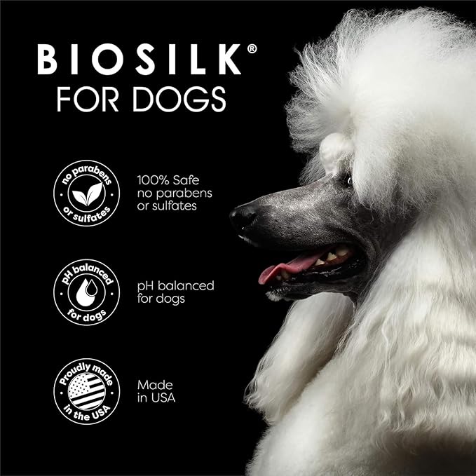 BioSilk for Dogs Silk Therapy Dog Shampoo Spray with Organic Coconut Oil - Waterless Dog Dry Shampoo Spray from BioSilk Silk Therapy, 7 Fl Oz - 2 Pack