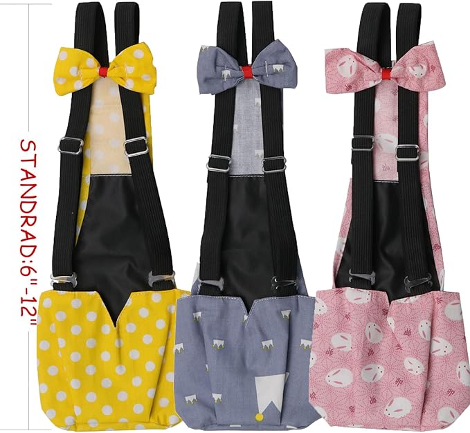 BestParts 3pcs Adjustable Cloth Diaper Wearable Poultry Waterproof Reusable Diapers for Farm Pet Goose/Duck/Chicken Sliding Version (Yellow+Gray+Pink, M(1.68-4.37pounds))