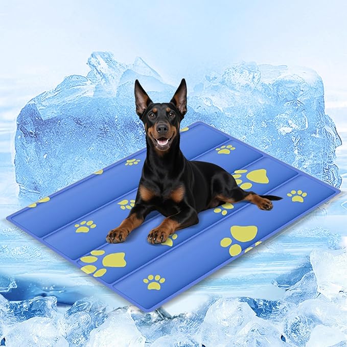 2025 Pet Cooling Mat for Dogs - 35.4"x23.6" Large Dog Cooling Pad, Non-Slip Kennel Bed Mats for Summer, Washable Cool Pet Mat for Cats/Dogs