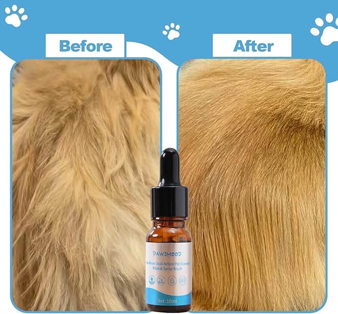 No-Rinse Pet Shampoo & Conditioner Essence for Dogs & Cats, Dilute Before Use, for Small/Medium Pets, Soothes Skin, Hydrates Coat, Pomegranate Scent, Suitable for Pet Steam Brush，0.34oz*1