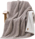 BEARPAW Sherpa Throw Blanket - Ultra Soft Plush Warm Reversible Fluffy Blanket for Bed Couch Sofa & Living Room Decor, House Decor, Room Decor Gifts for Women - 50"x70", Gray (Valley) (Brown)
