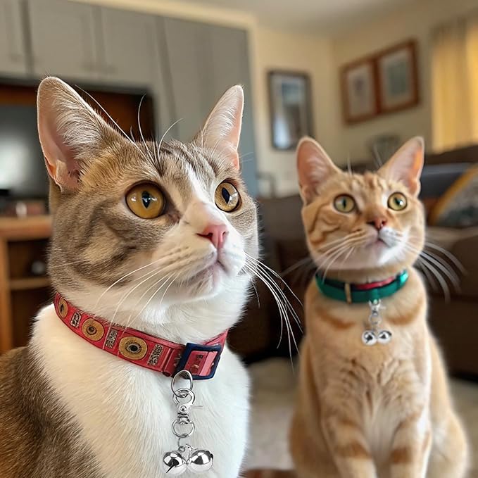 EXPAWLORER Pet Bells for Dog Cat Collar Charm - 2 Pack Cat Collar Accessories Bells Loud, Pet Jingle Ornament Training Pendant Neck Decoration, Tracker for Saving Birds, Silver M