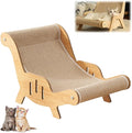 Cat Recliner Scraper Board, 2026 New 2 in 1 Cats Scratcher Bed Scratch Resistant & Low Lint, Wooden Cats Sofa Bed with Replaceable Cat Scratching Suitable for Cats (C)
