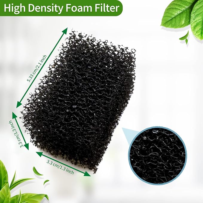 8 Pack Replacement Pre-Filter Sponges for 84oz/2.5L Automatic Cat Water Fountain
