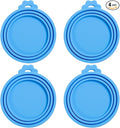 PINE & LINEN 4 Pcs Durable Pet Can Lids,One fit 3 Standard Size Silicone Waterproof Cat Food Cans Lids for 3oz/5.5oz/12.5oz/13.2oz Cat Food Cans（Sky Blue）