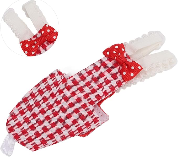 Zerodis Bird Diapers Nan Large Red Plaid, Cotton Material, Adjustable Strap, Soft and Comfortable Design for Parrots and Budgies (M Red Plaid)